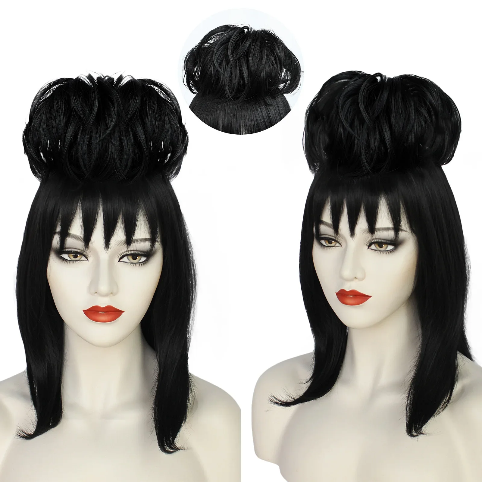 Synthetic Braided Wigs For Black Women - Lydia Deetz Cosplay Wig Bride Gown
