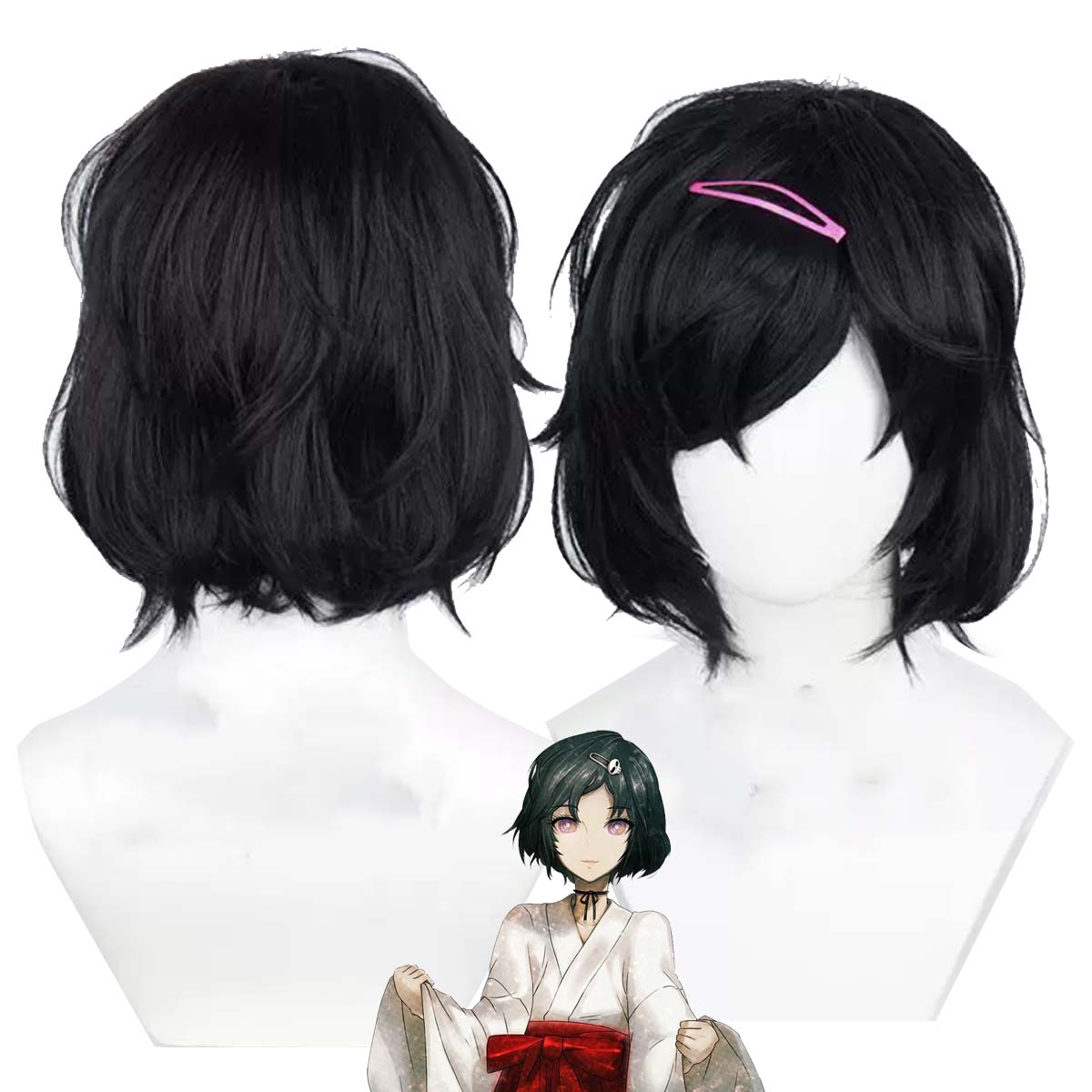 Synthetic Braided Wigs For Black Women - Women Anime Steins Gate Cosplay Urushibara
