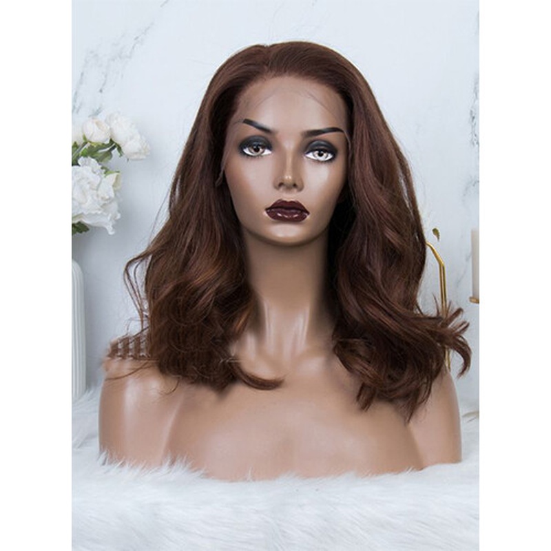 Lace Front Wigs - Dark Brown Long Wavy Wigs Soft