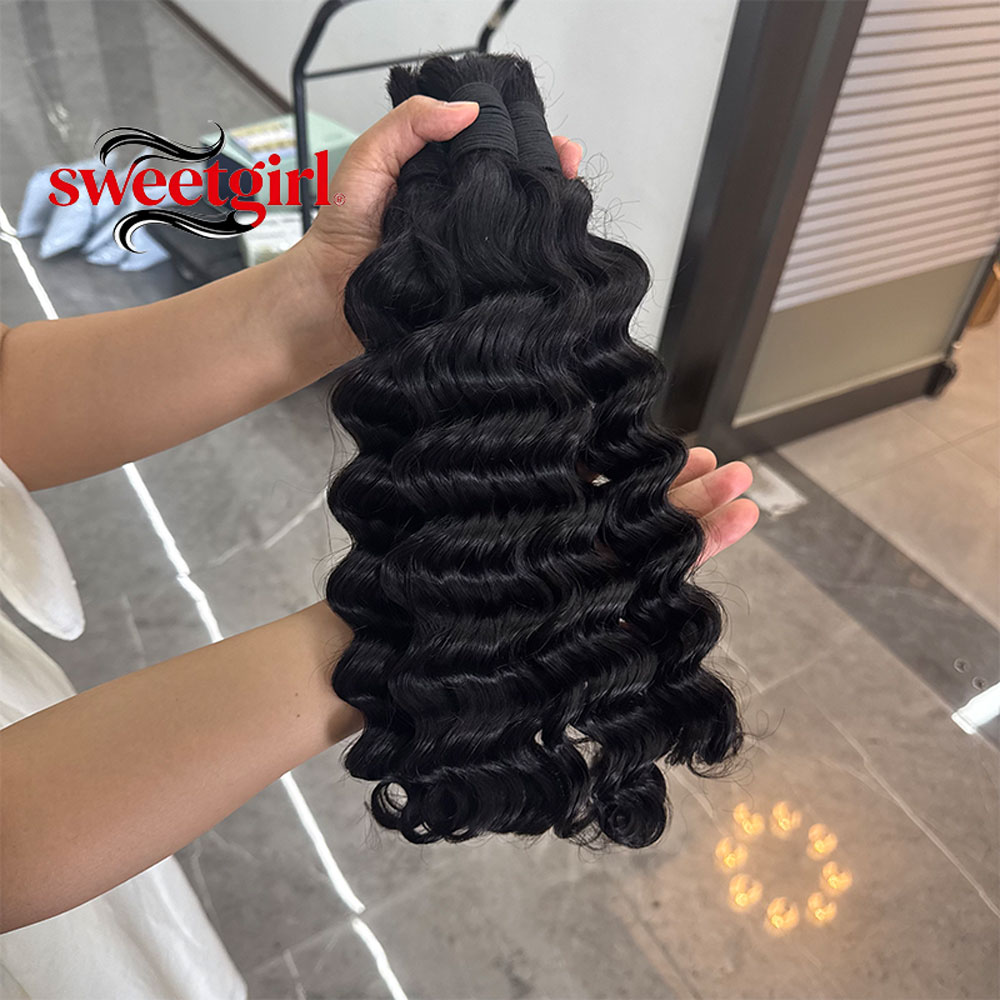 Water Wave Bulk Human Hair For Braiding - Water Wave Human Hair Bundles Unprocessed