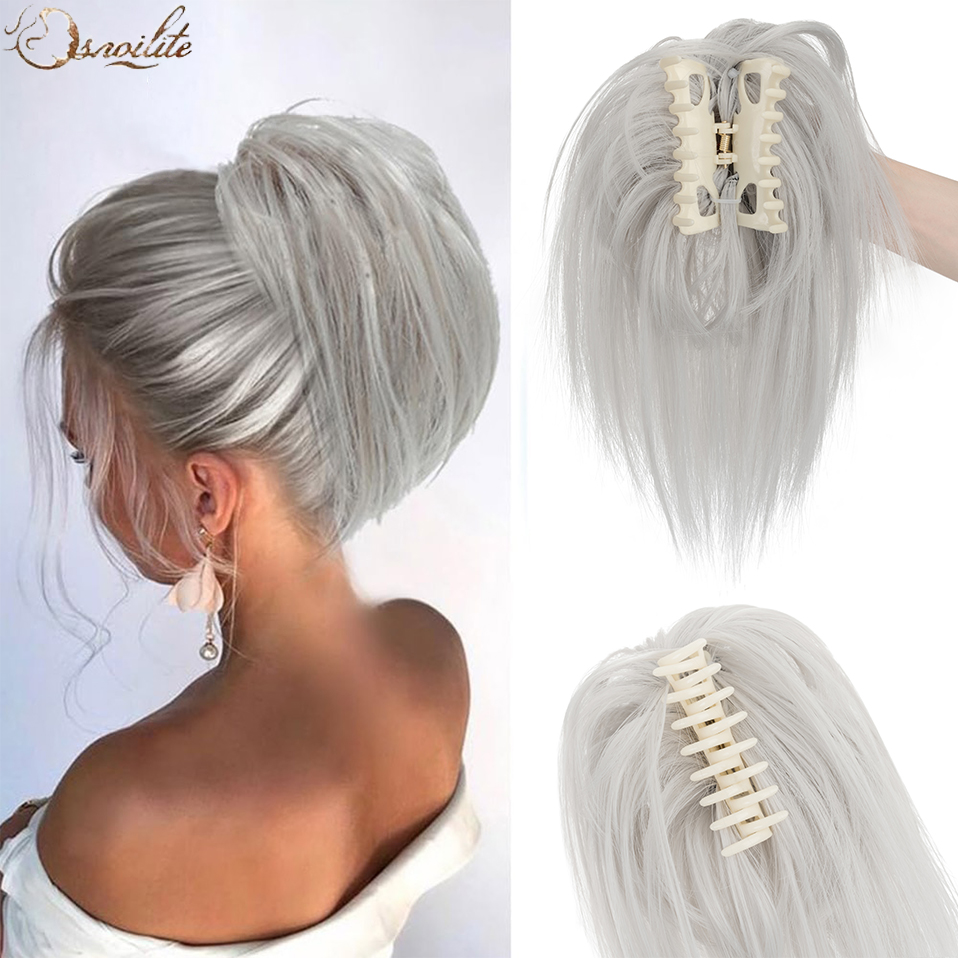 Snoilite Synthetic Straight Cl - Claw Clip Messy Bun Hair Piece recension och pris