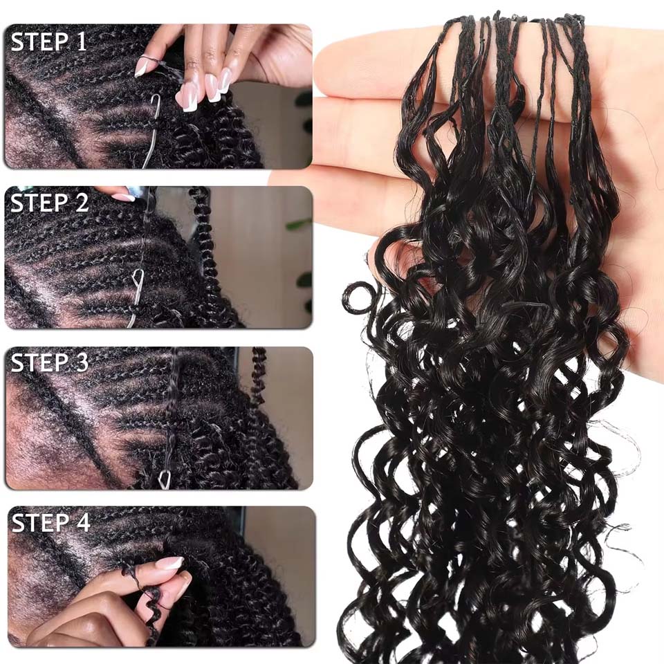 12A Burmese Curly Feather Croc - Water Wave Bulk Human Hair For Braiding recension och pris