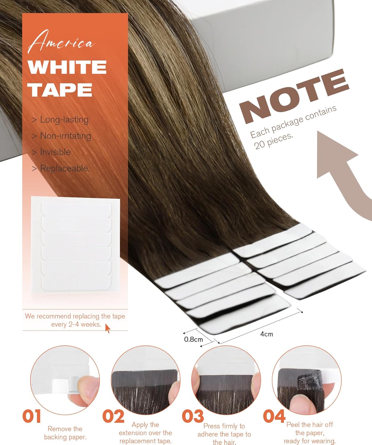 VeSunny Remy Tape In Hair Exte - Invisible Tape In Extensions Real Hair recension och pris