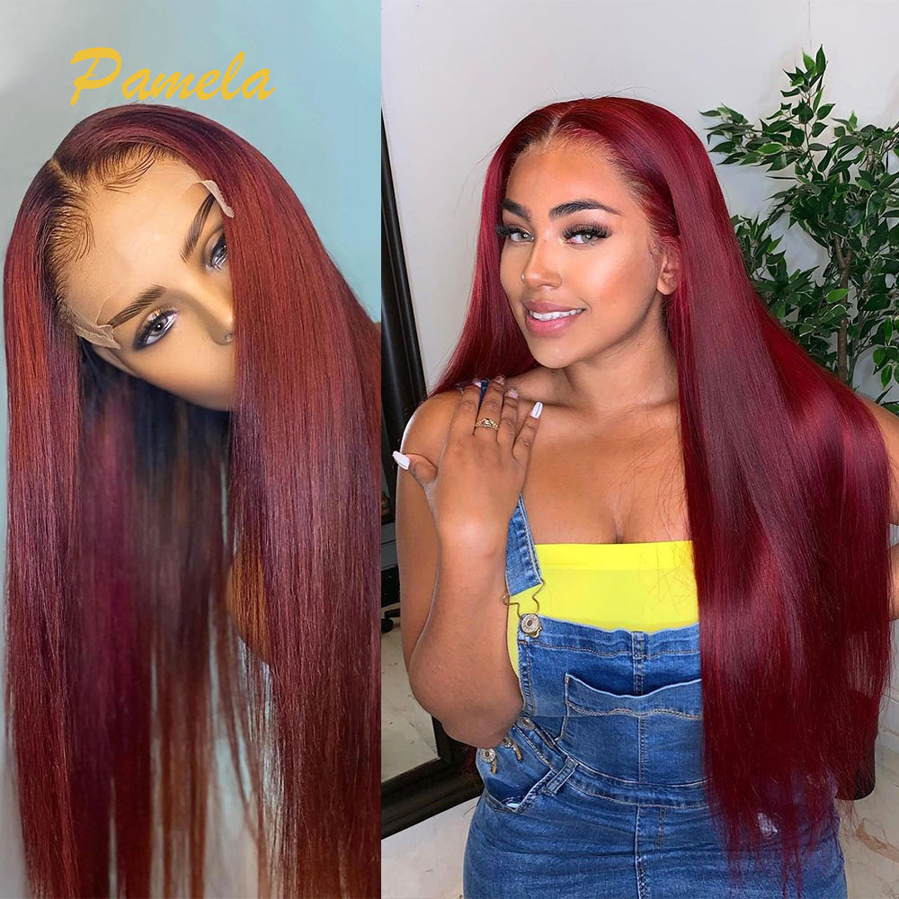Super Double Drawn Burgundy Co - Lace Front Wigs recension och pris