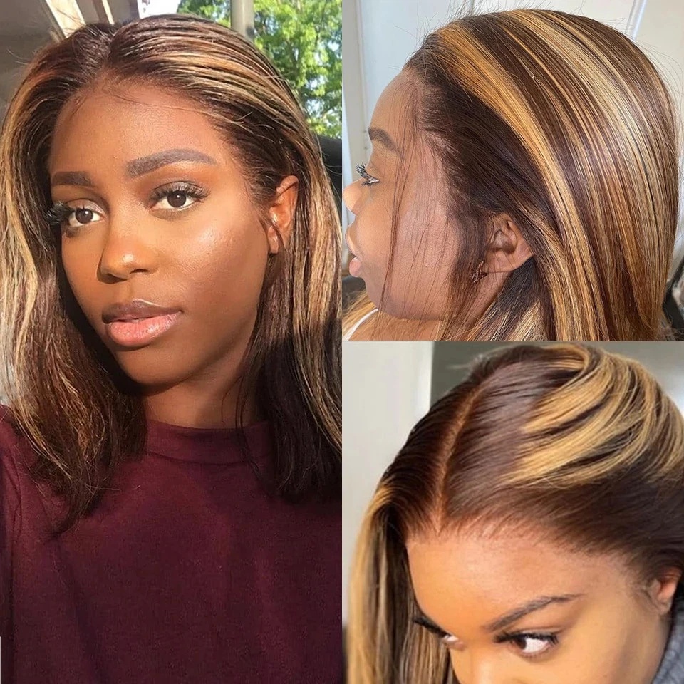 Highlight P4/27 Straight Bob W - Pre Parted 13X4 Lace Front Bob Wig recension och pris