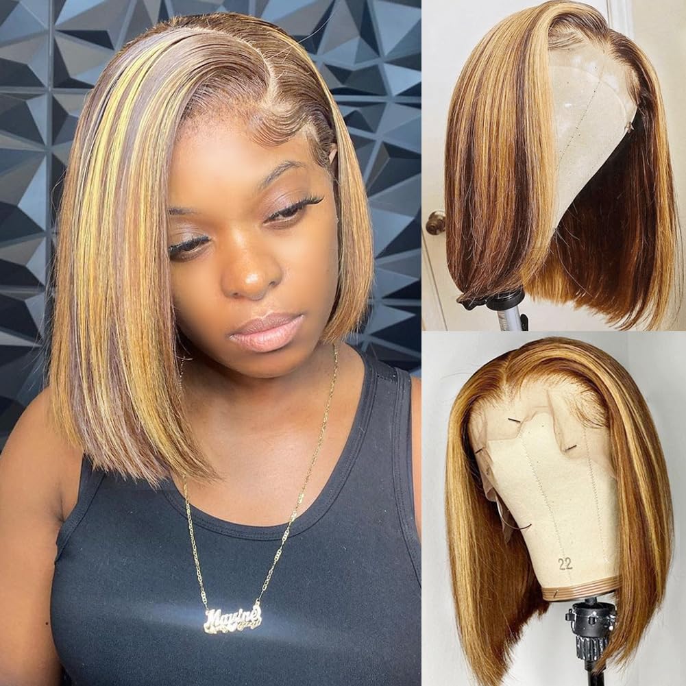 Bob Wig Human Hair 13x4 HD Lac - Pre Parted 13X4 Lace Front Bob Wig recension och pris