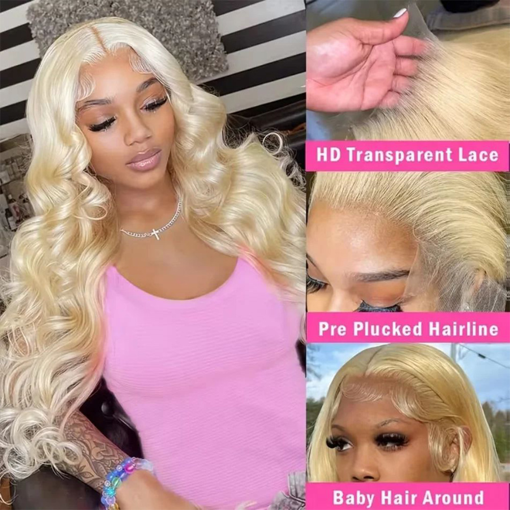 613 13x6 HD Transparent Lace F - 613 Blonde Body Wave Lace Front Wig recension och pris