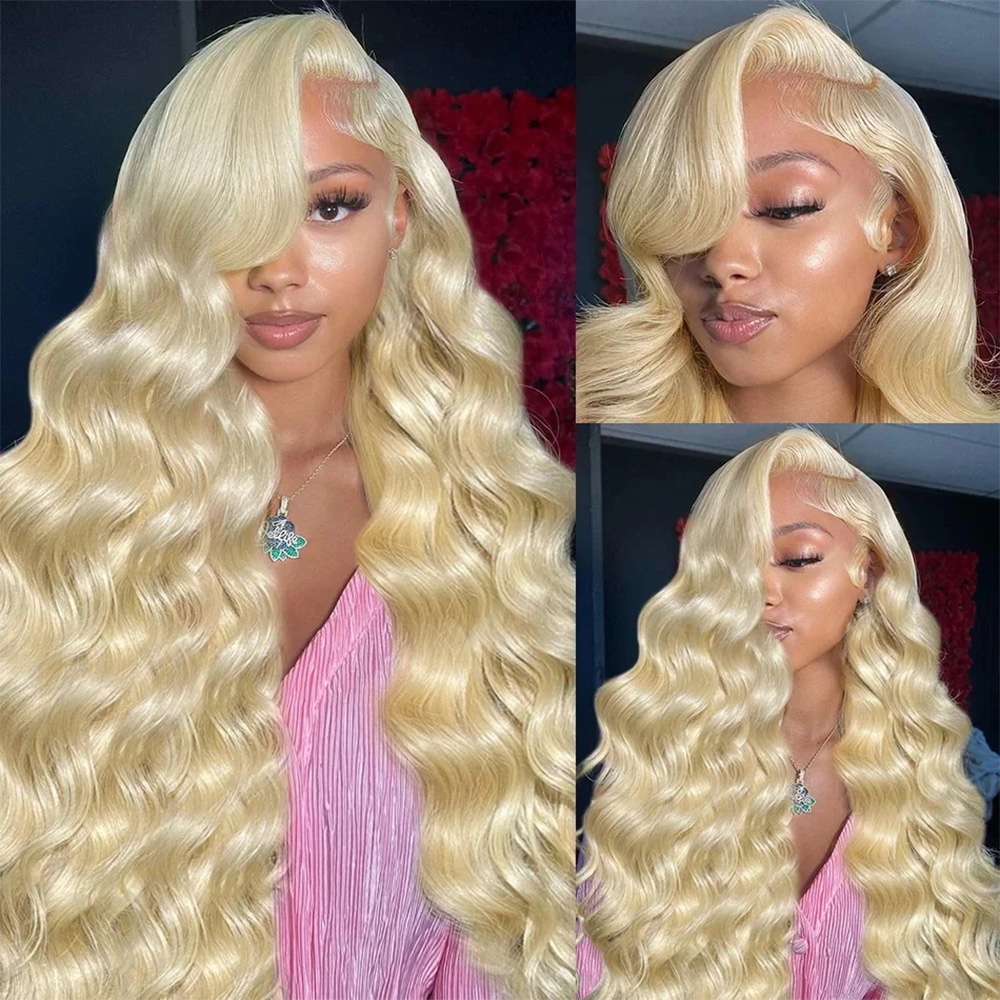 613 13x6 HD Transparent Lace F - 613 Blonde Body Wave Lace Front Wig recension och pris