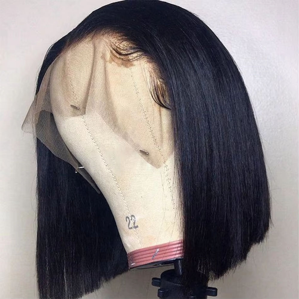 Pre Cut Glueless Wig Human Hai - Pre Parted 13X4 Lace Front Bob Wig recension och pris