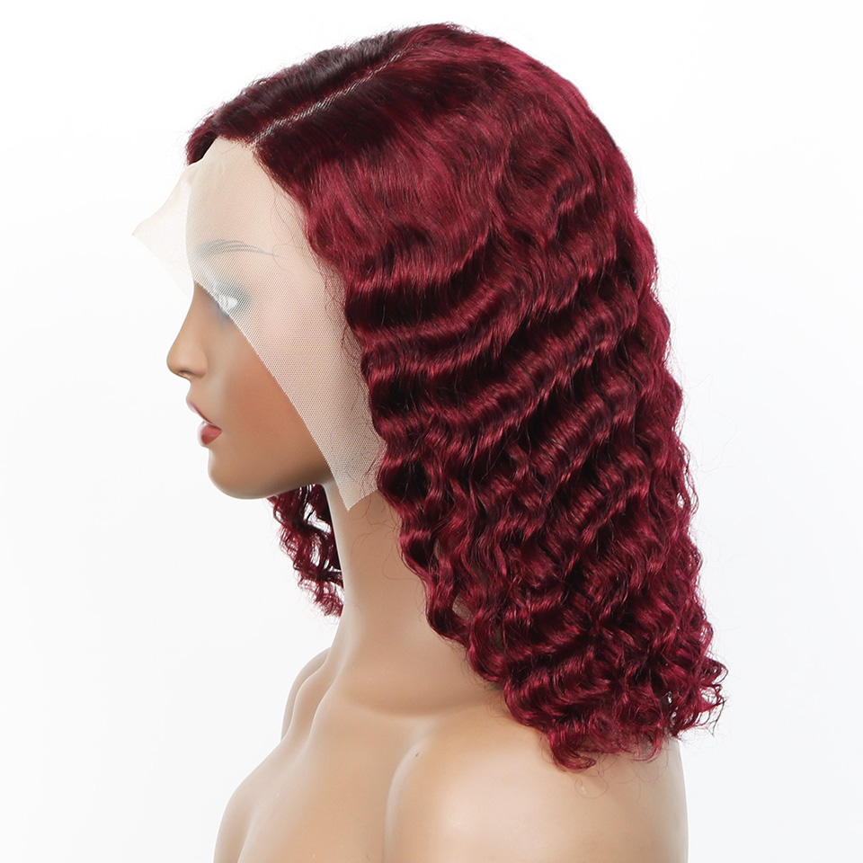 99j Burgundy Deep Bob Wig Huma - Glueless Wear And Go Human Hair Wig recension och pris