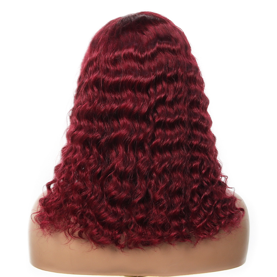 99j Burgundy Deep Bob Wig Huma - Glueless Wear And Go Human Hair Wig recension och pris