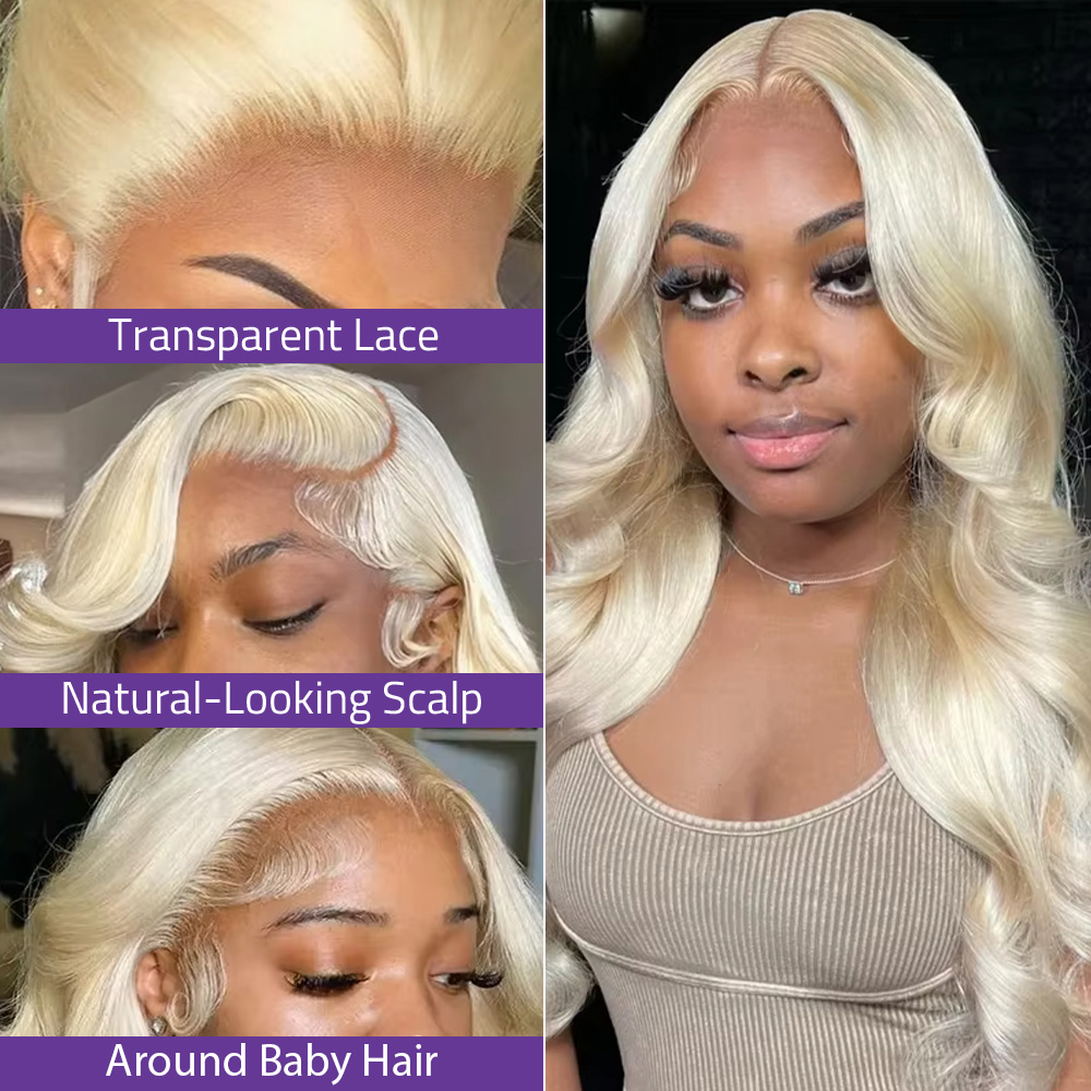 13x4 13x6 HD Transparent Lace  - 613 Blonde Body Wave Lace Front Wig recension och pris