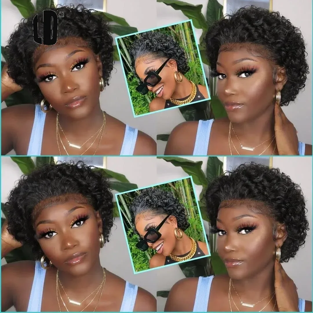 Pixie Cut Wig 99J Color Lace W - Short Pixie Cut Wig Human Hair Cheap recension och pris