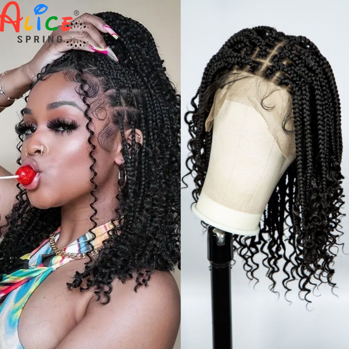 Knotless Box Braided Wigs with - Synthetic Braided Wigs For Black Women recension och pris