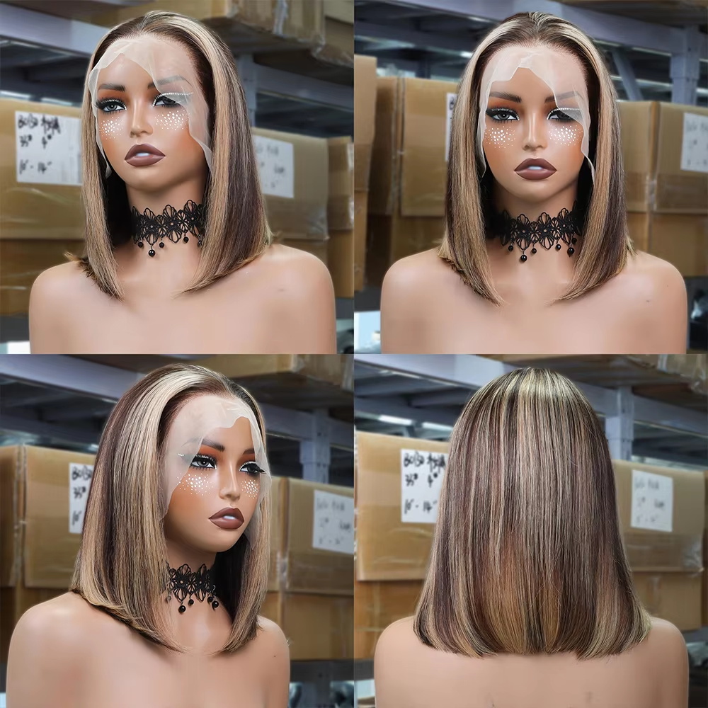 Honey Blonde Bob Wigs Human Ha - Glueless Wear And Go Human Hair Wig recension och pris