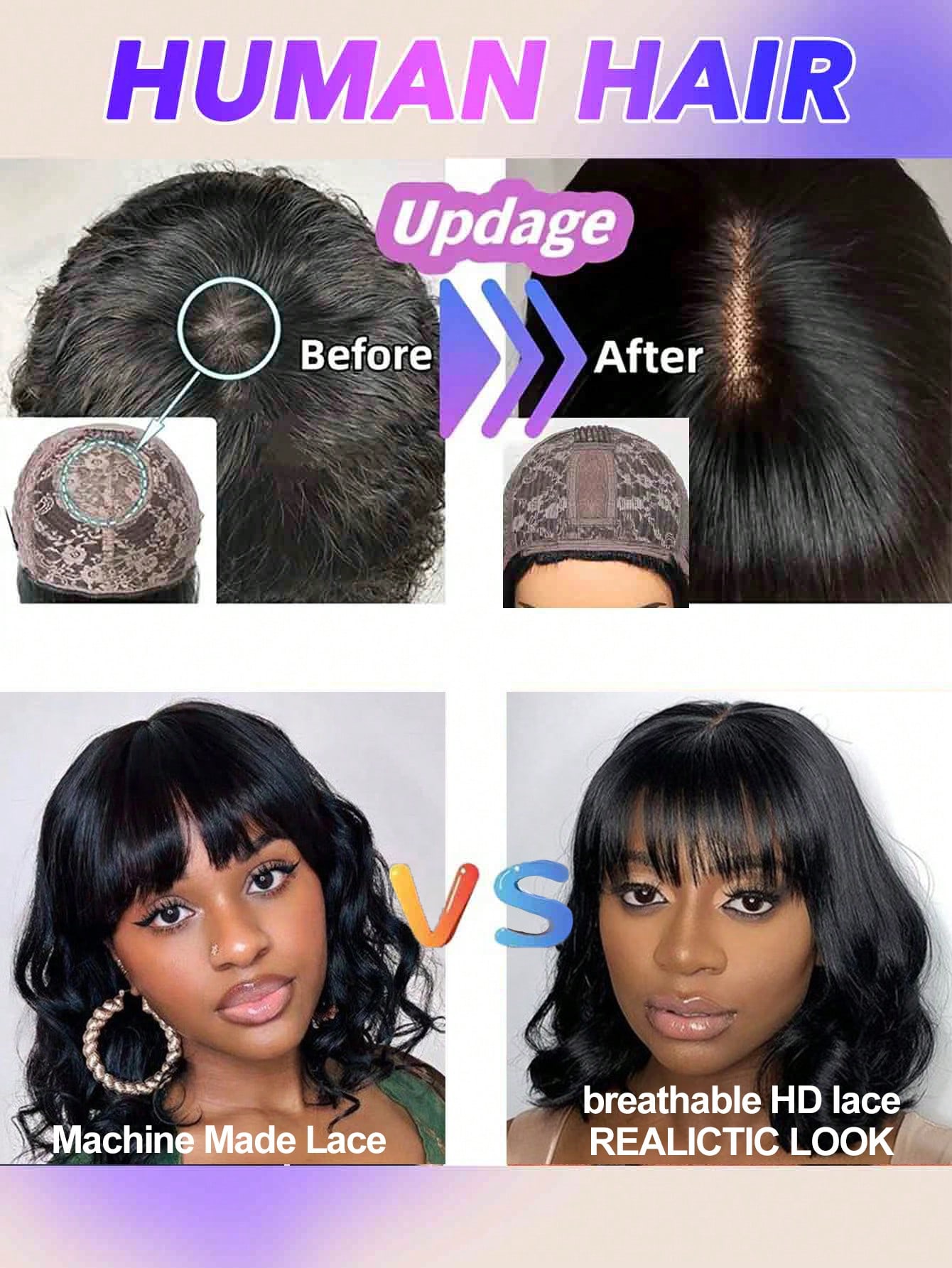 Body Wave Human Hair Wig With  - Glueless Wear And Go Human Hair Wig recension och pris