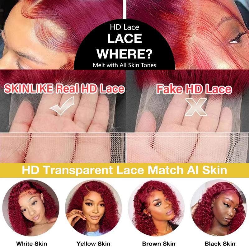 99j Deep Wave Lace Front Hair  - Hd Lace Frontal Wig Human Hair Pre Plucked recension och pris