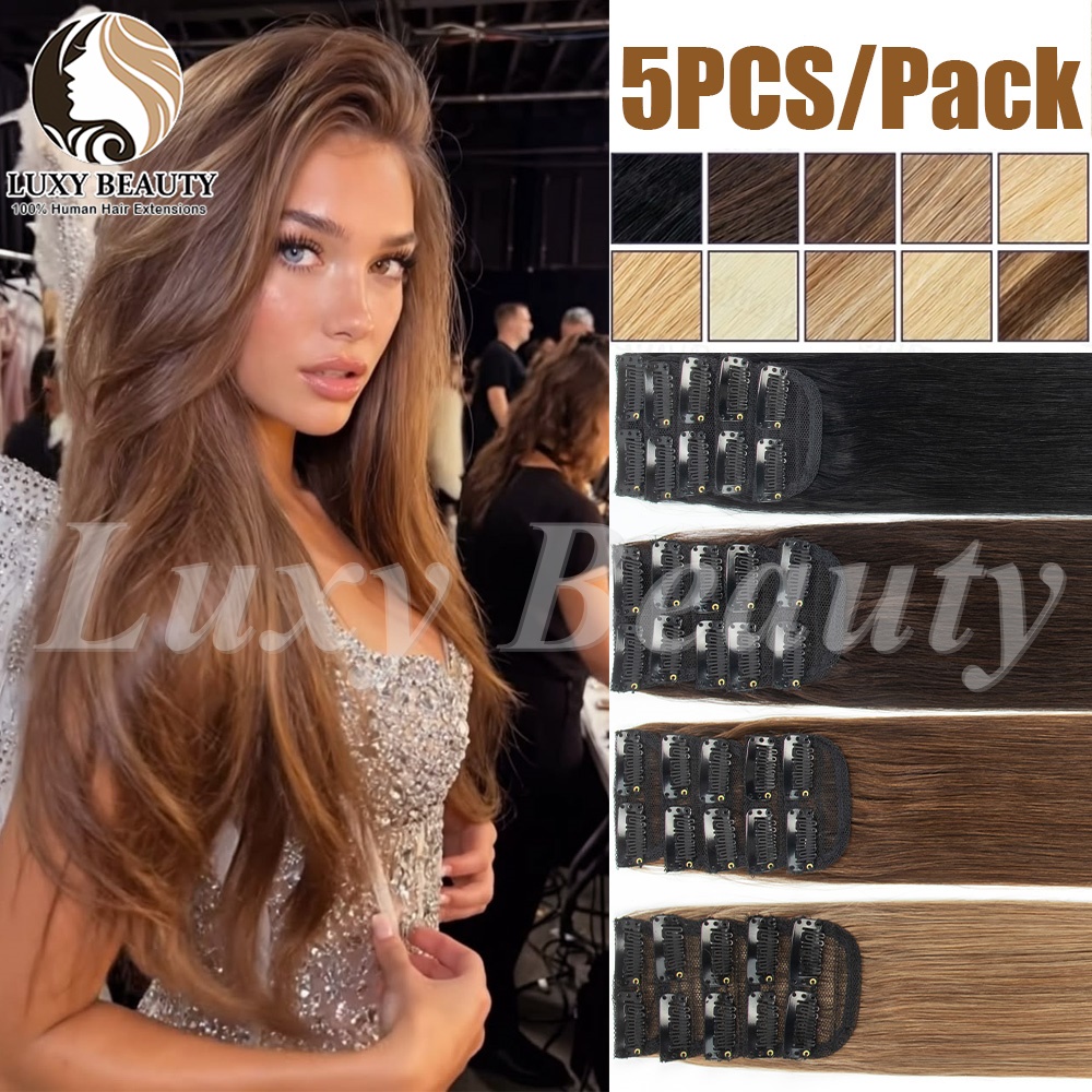 5pieces Short Clip In Hair Ext - Seamless Clip In Hair Extensions Human Hair recension och pris