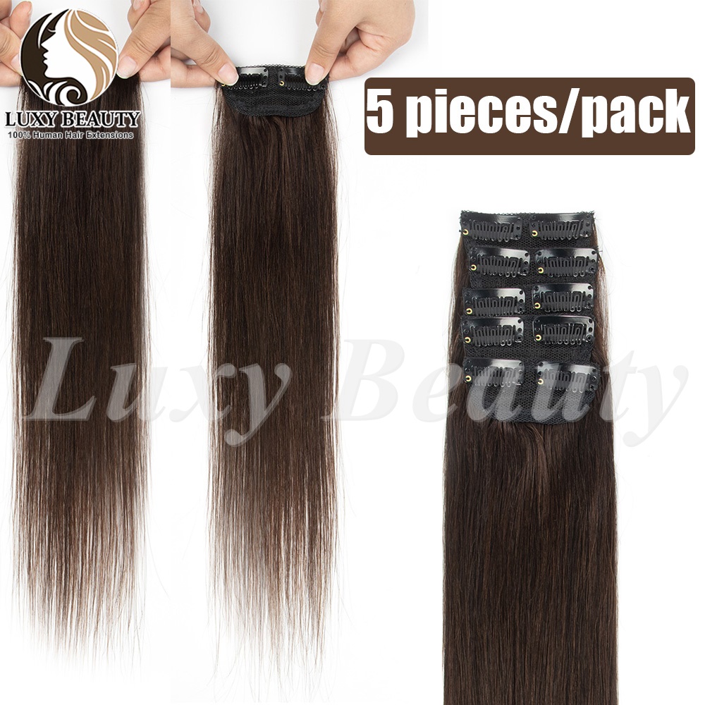 5pieces Short Clip In Hair Ext - Seamless Clip In Hair Extensions Human Hair recension och pris