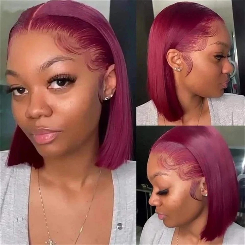Short Bob Wig Human Hair Burgu - Pre Parted 13X4 Lace Front Bob Wig recension och pris