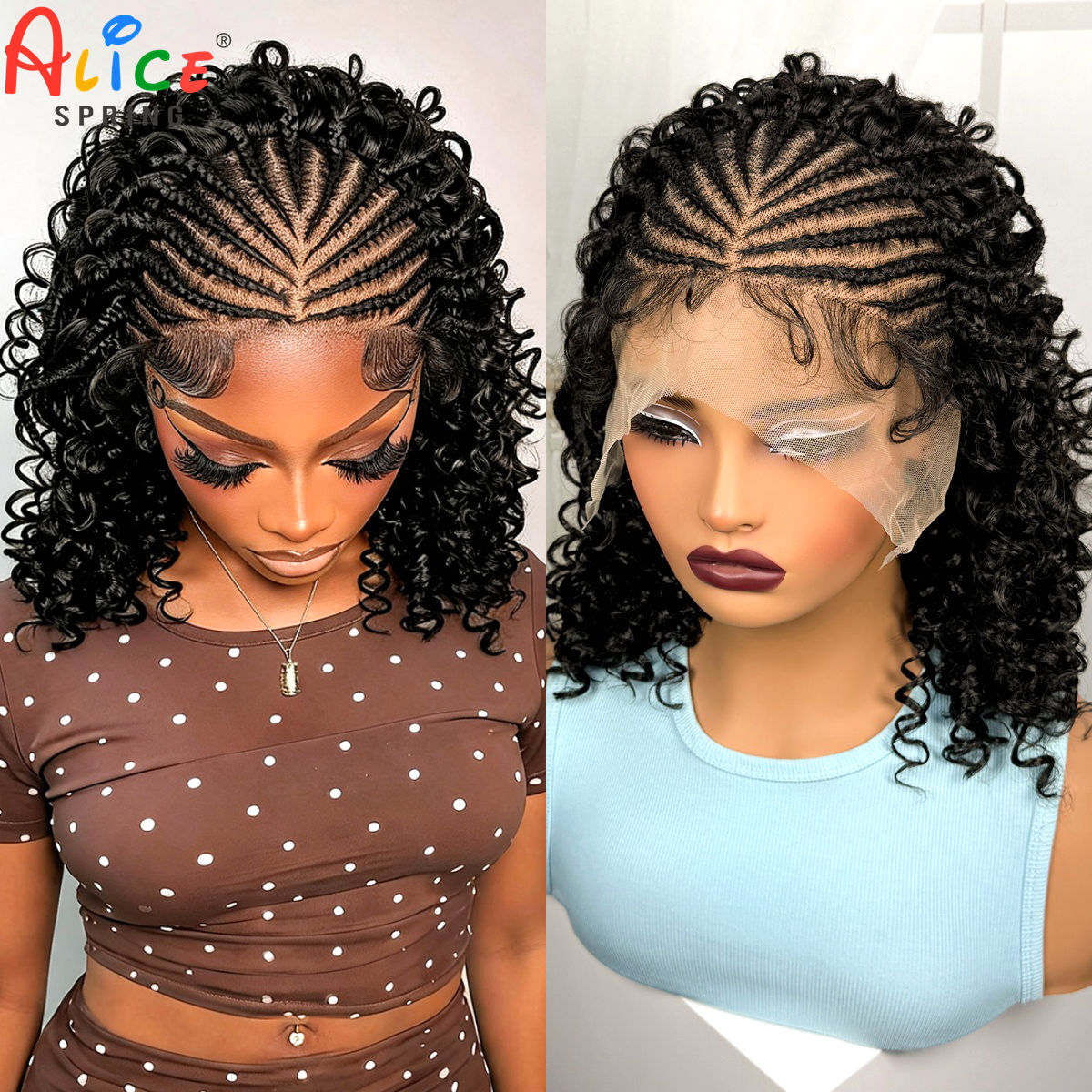 16Inch Natural Cornrow Braided - Synthetic Braided Wigs For Black Women recension och pris