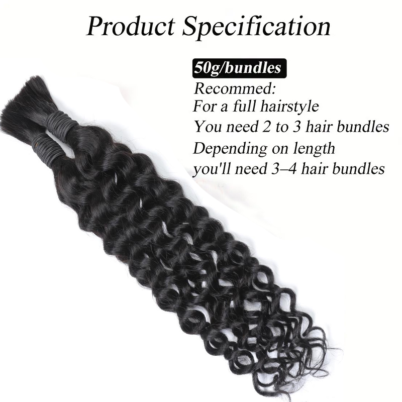 Boho Water Wave Human Hair for - Water Wave Bulk Human Hair For Braiding recension och pris