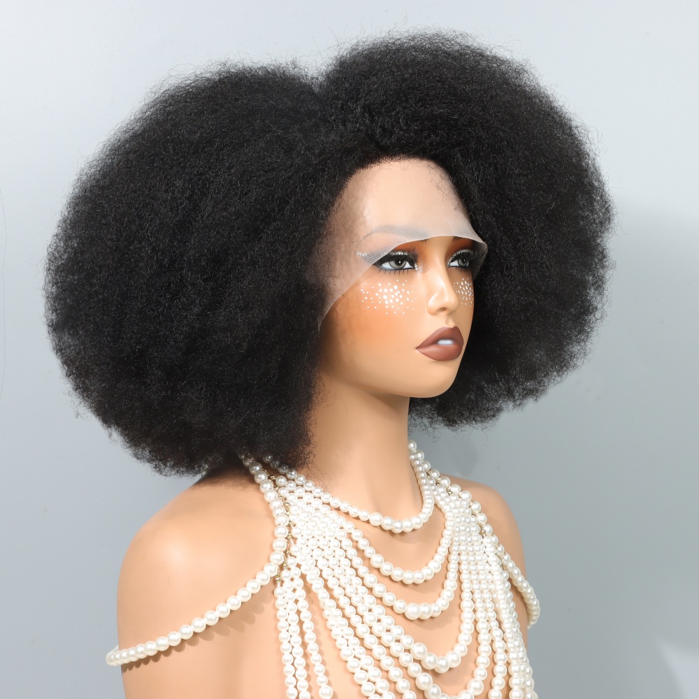 14 Inch Afro Wigs for Black Wo - Glueless Wear And Go Human Hair Wig recension och pris