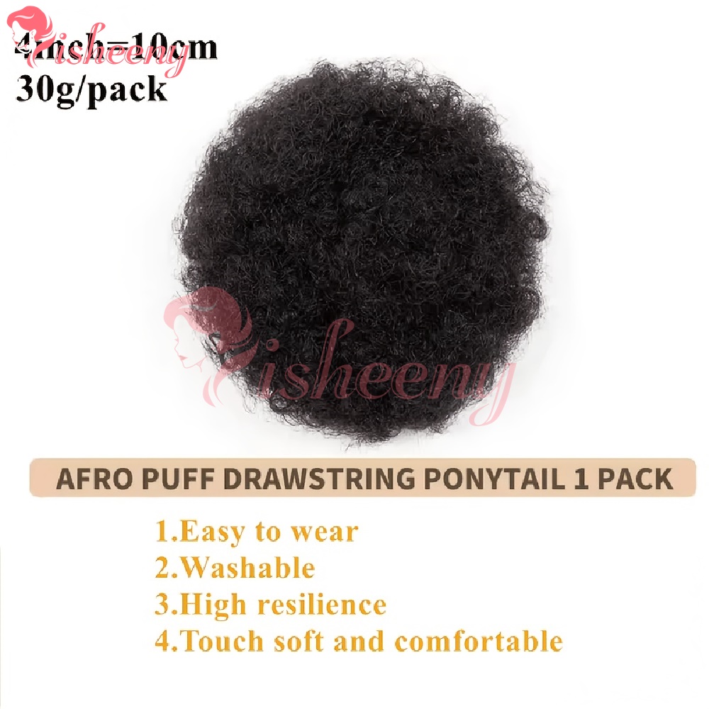 Isheeny Kinky Curly Afro Puff  - Drawstring Afro Curly Puff Ponytail recension och pris