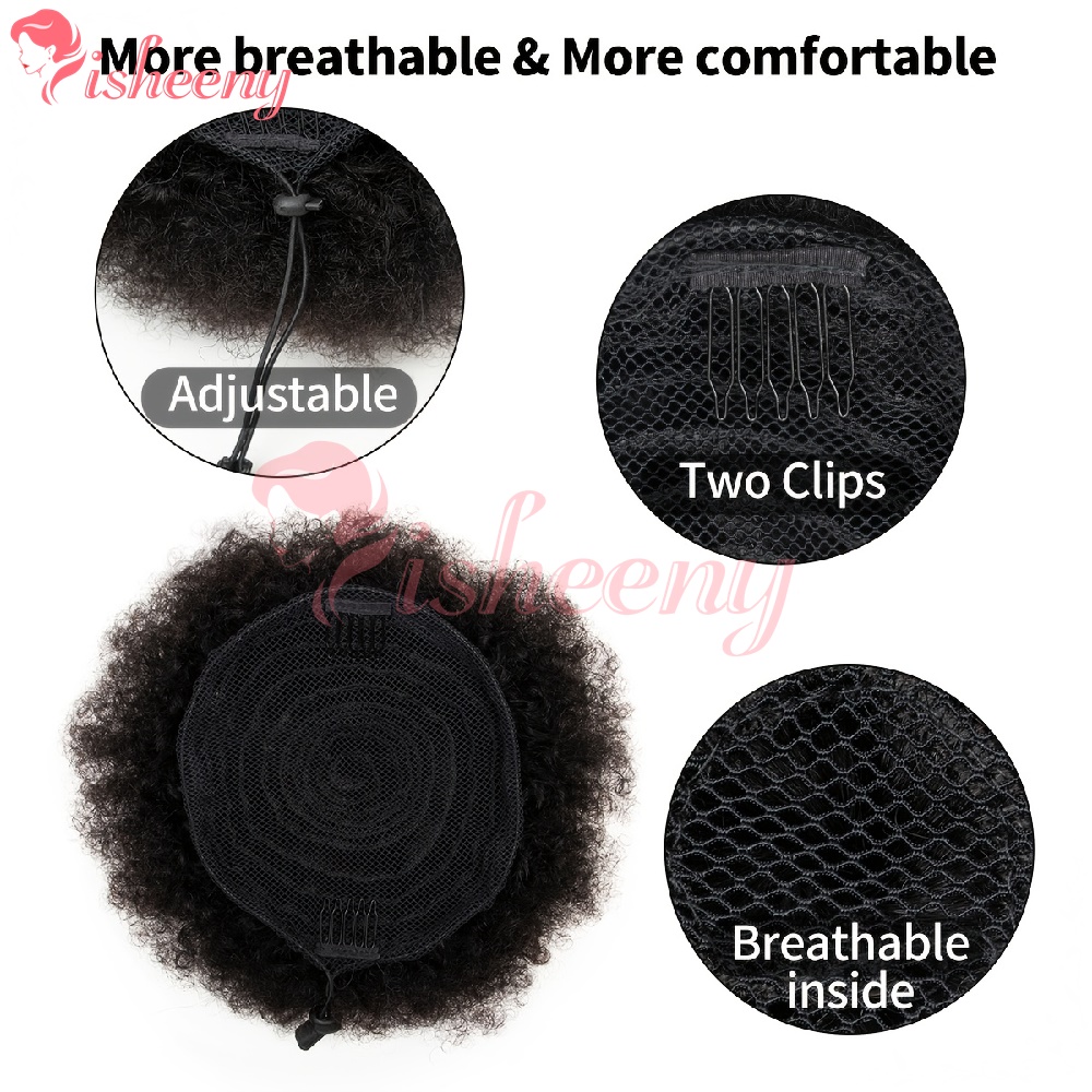 Isheeny Kinky Curly Afro Puff  - Drawstring Afro Curly Puff Ponytail recension och pris