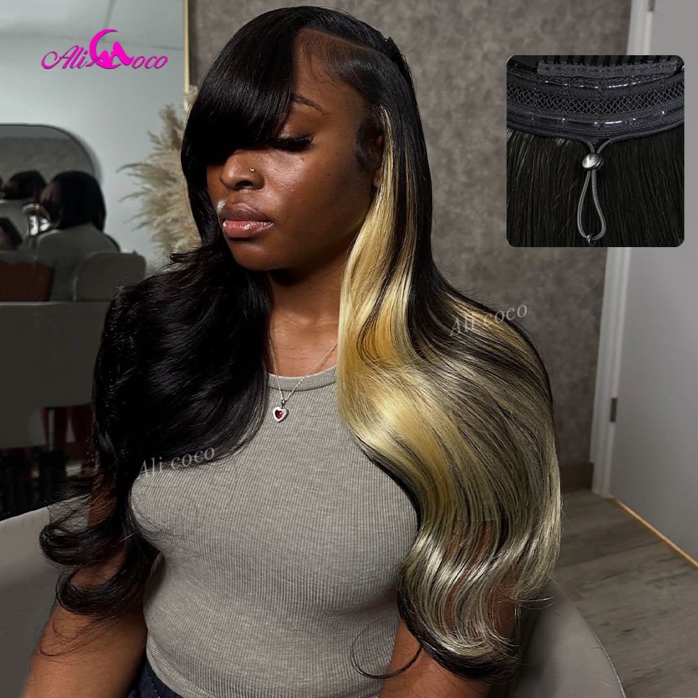 Natural Black with 613 Blonde  - 613 Blonde Body Wave Lace Front Wig recension och pris