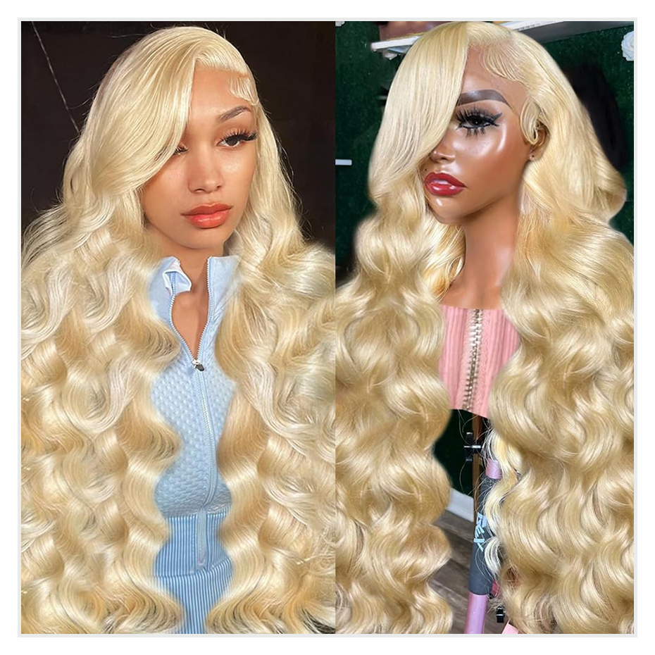 613 Honey Blonde 13x4 Lace Fro - 613 Blonde Body Wave Lace Front Wig recension och pris