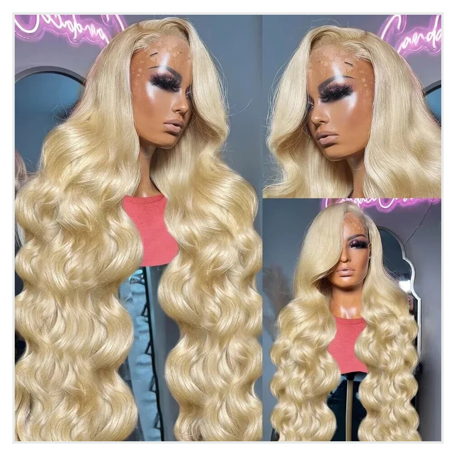 613 Honey Blonde 13x4 Lace Fro - 613 Blonde Body Wave Lace Front Wig recension och pris