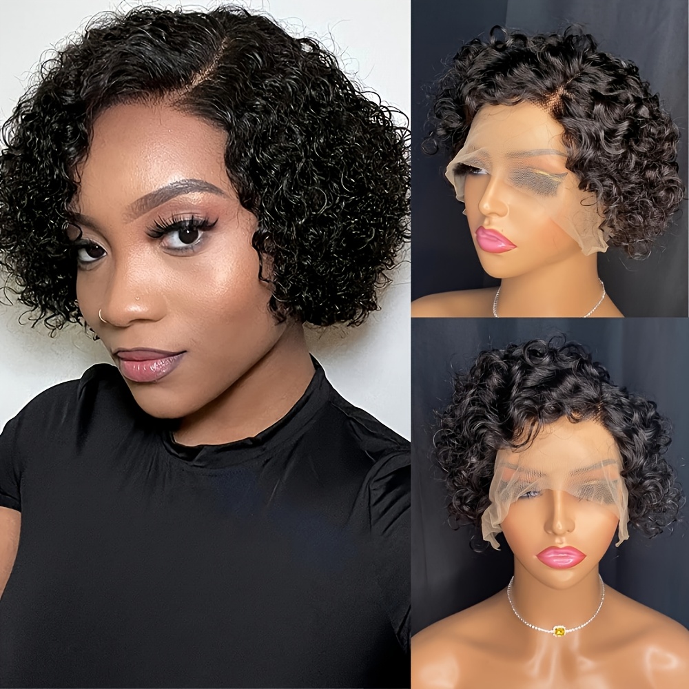 Short Curly 13x1 Lace Curly Pi - Glueless Wear And Go Human Hair Wig recension och pris